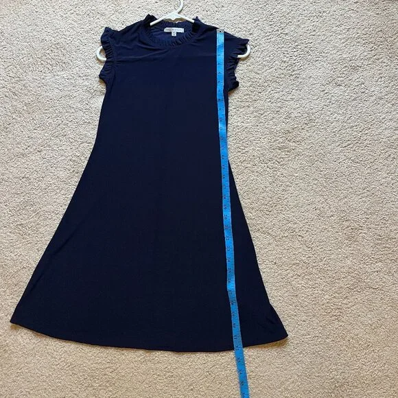 Navy Blue *Mock Neck* Mini Dress w/ Ruffles | XS | Simple & Sophisticated | NWOT - Picture 10 of 11